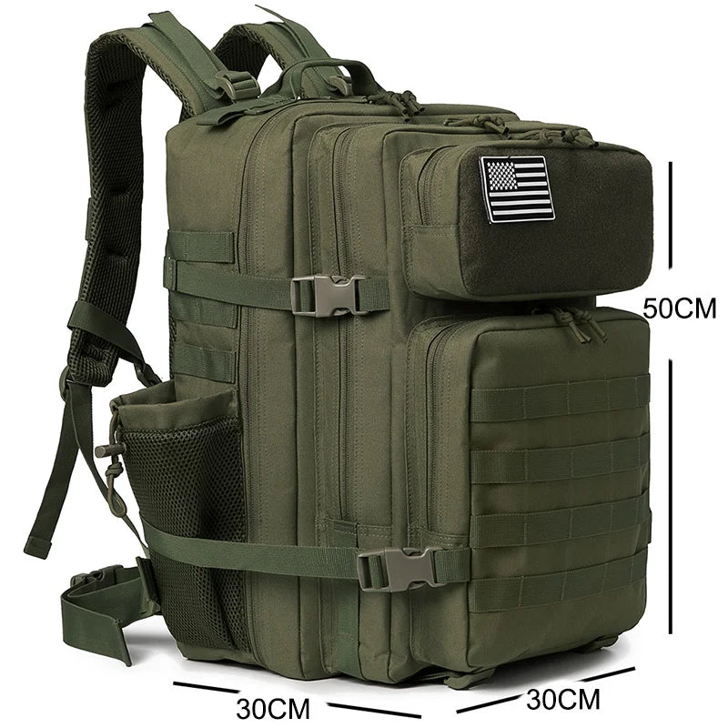 45L Tactical Backpack survival Bag Hunting MOLLE Backpack GYM For Men EDC Outdoor Hiking Rucksack Witch Bottle Holder