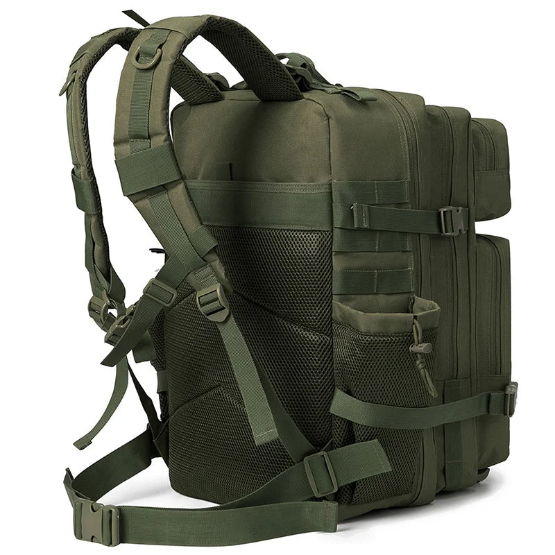 45L Tactical Backpack survival Bag Hunting MOLLE Backpack GYM For Men EDC Outdoor Hiking Rucksack Witch Bottle Holder