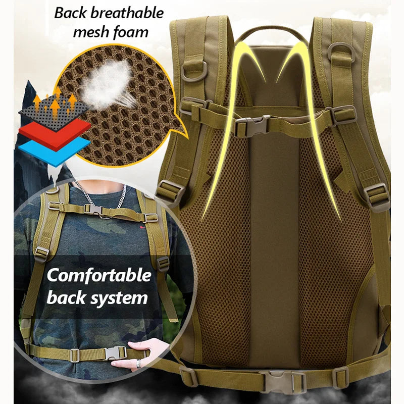 Large Capacity Climbing Backpack Camouflage Tactical Bag Outdoor Sport Hiking Travel Camping Bag Trip Camping Backpack X450A