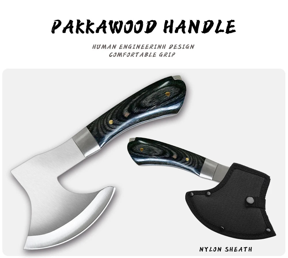 Survival Hunting Tomahawk Axes Hatchet Camping Hand Fire Stainless Steel Axe Boning Knife for Chopping Meat Bones GRANDSHARP