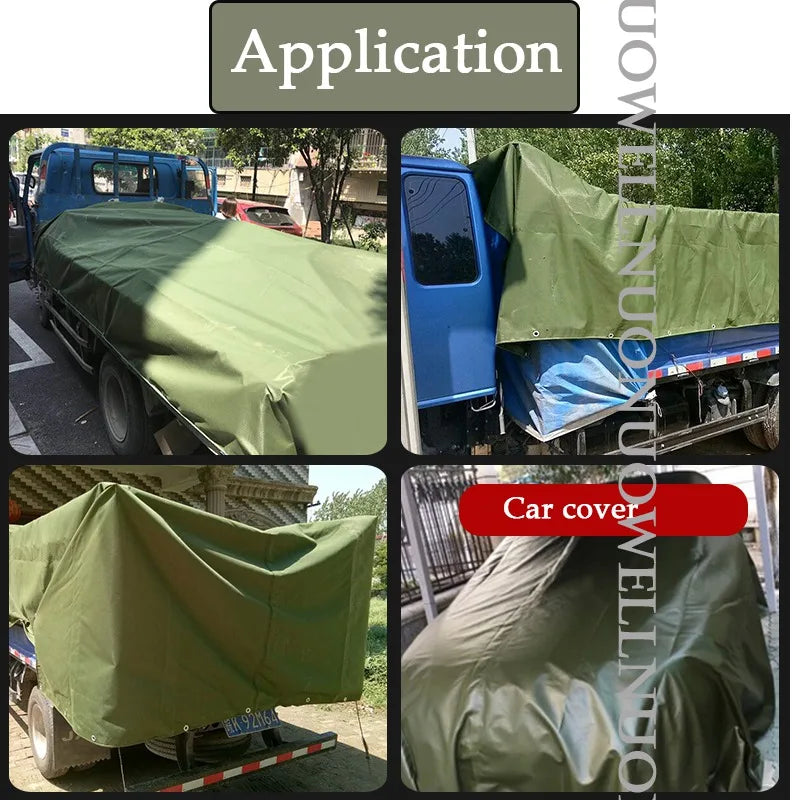 Thick 0.85mm Heavy Duty Organic Silicone Canvas Tarpaulin Outdoor Cargo Pile Waterproof Cover Boat Truck Canopy Rainproof Cloth