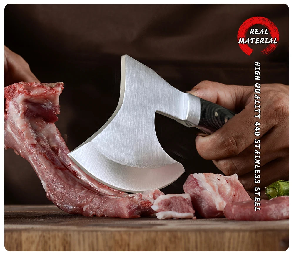 Survival Hunting Tomahawk Axes Hatchet Camping Hand Fire Stainless Steel Axe Boning Knife for Chopping Meat Bones GRANDSHARP
