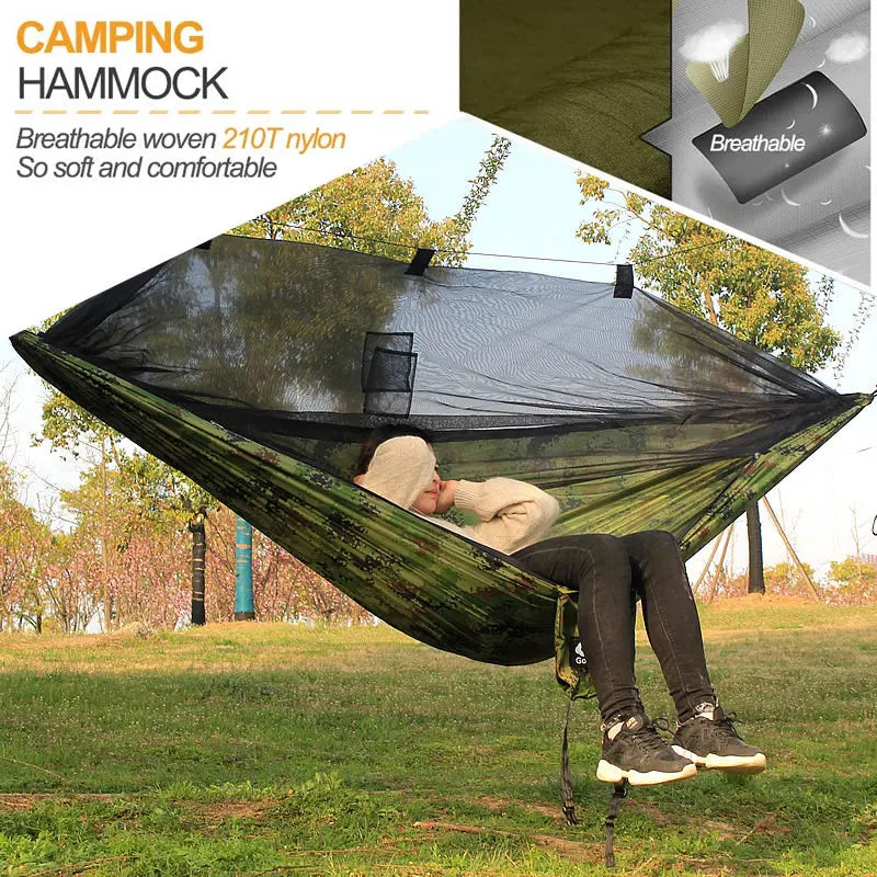 Lightweight Portable Camping Hammock and Tent Awning Rain Fly Tarp Waterproof Mosquito Net Hammock Canopy 210T Nylon Hammocks