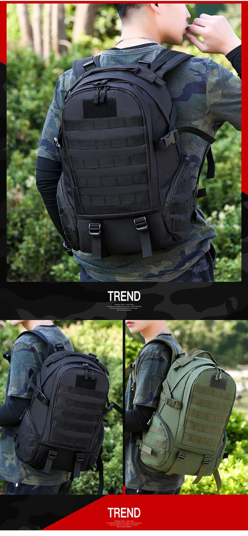 Large Capacity Climbing Backpack Camouflage Tactical Bag Outdoor Sport Hiking Travel Camping Bag Trip Camping Backpack X450A