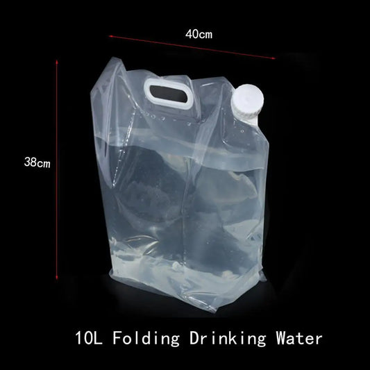 Portable Outdoor Water Bag Foldable Drinking Bag Camp Cooking Picnic BBQ Water Container Bag Carrier Car 10L Water Tank