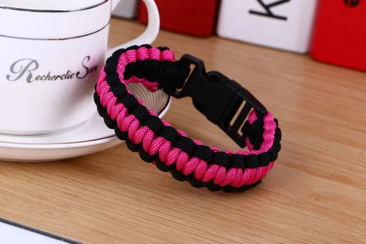 Outdoor Camping Survival Paracord Bracelet For Men Hiking Buckle Wristband Emergency Rope Bangle Jewelry Gift