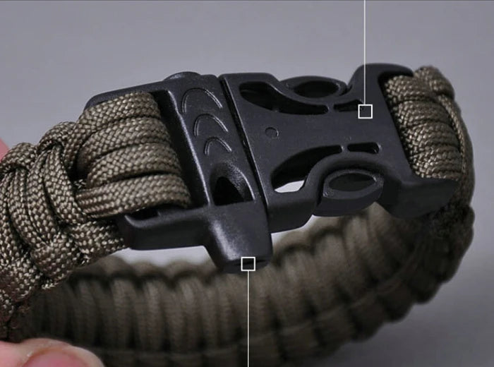 Camping Hiking Survival Parachute Cord Bracelet For Men Rope With Whistle Buckle Emergency Kit Wristbands Men Jewelry 2022