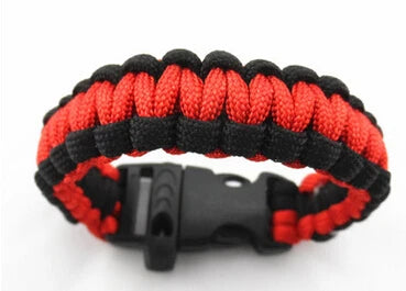 Camping Hiking Survival Parachute Cord Bracelet For Men Rope With Whistle Buckle Emergency Kit Wristbands Men Jewelry 2022