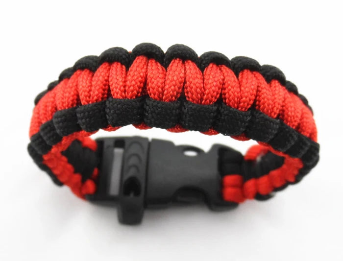 Camping Hiking Survival Parachute Cord Bracelet For Men Rope With Whistle Buckle Emergency Kit Wristbands Men Jewelry 2022