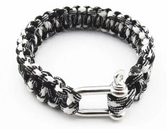 New 2016 Outdoor Survival Bracelet Men Self-rescue Shackle Pin Woven ParaCord Rope Emergency Kit