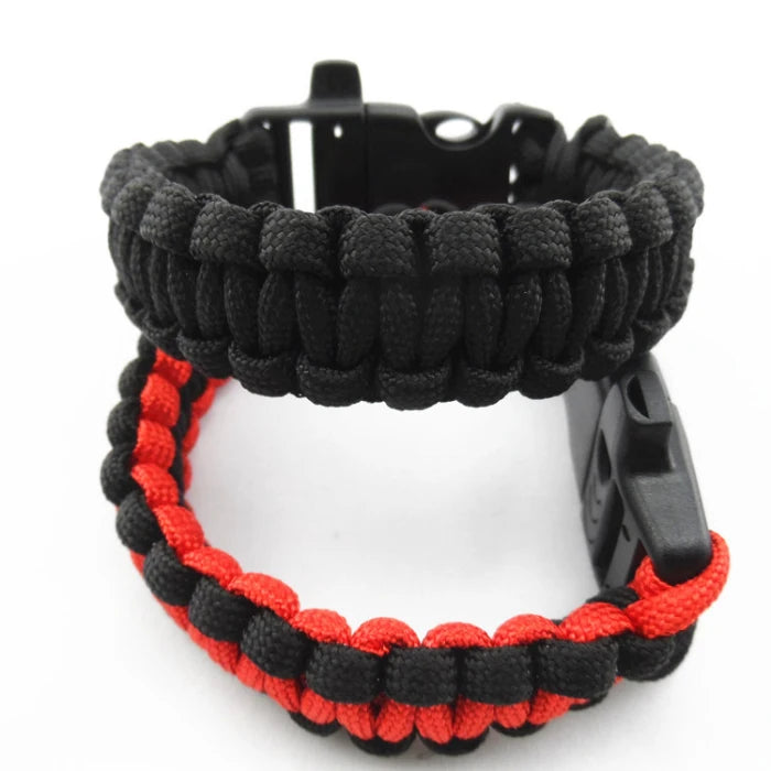 Camping Hiking Survival Parachute Cord Bracelet For Men Rope With Whistle Buckle Emergency Kit Wristbands Men Jewelry 2022