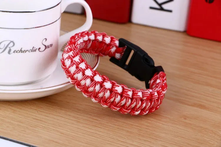 Length Customization Outdoor Camping Survival Paracord Bracelet For Men Hiking Buckle Wristband Bangles Women Male Jewelry Gift