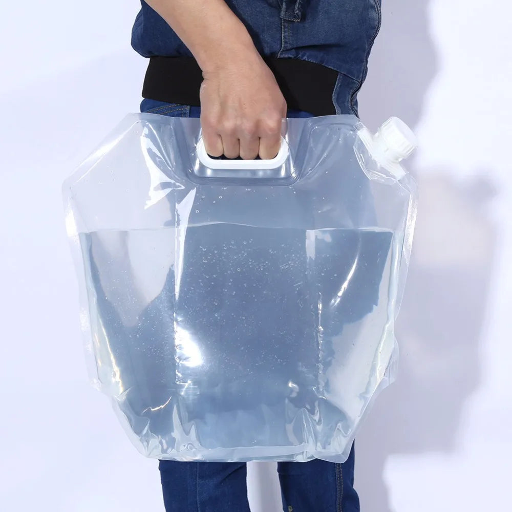 Portable Outdoor Water Bag Foldable Drinking Bag Camp Cooking Picnic BBQ Water Container Bag Carrier Car 10L Water Tank