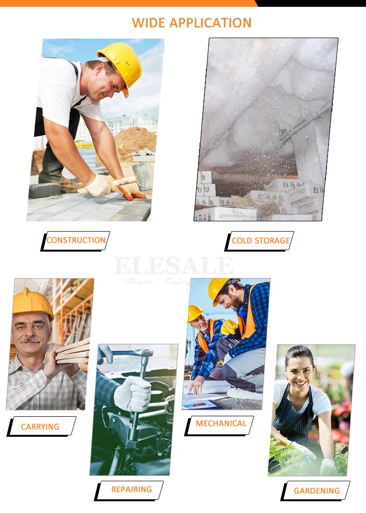 1Pair Winter Waterproof Work Safety Thermal Gloves Anti-Slip Grip Rubber Garden Gloves For Worker Builder Hands Protection