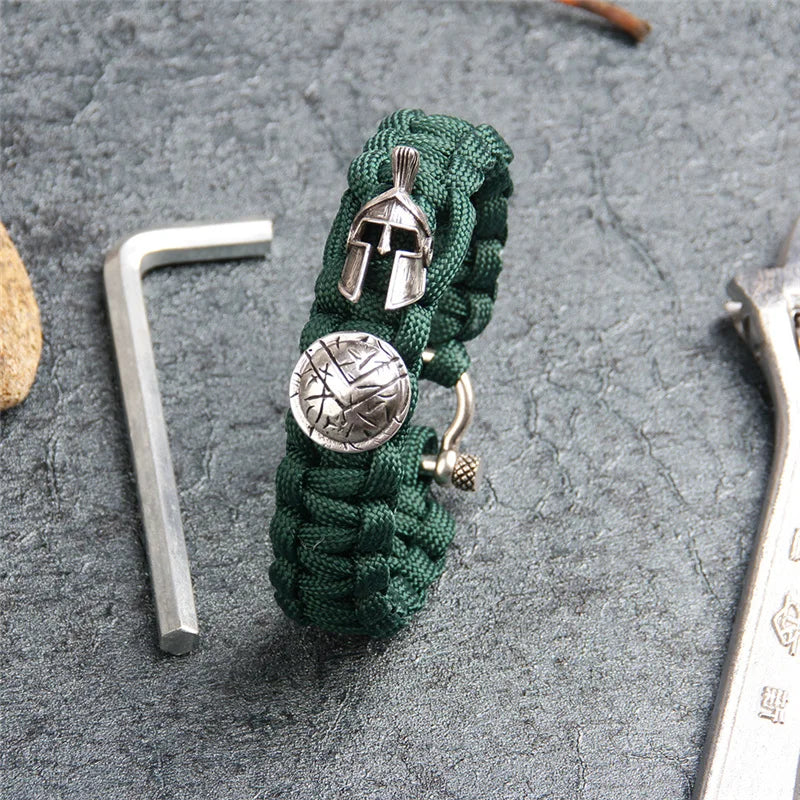 Outdoor Survival Men Bracelet Spartan Helmet Warrior Umbrella Rope Bracelets Pulseira Luxury Handmade Rope Ladies Bracelet Gift