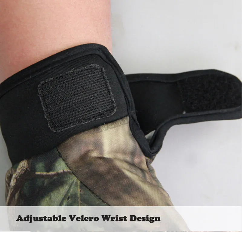 Autumn Winter Tree Bionic Camouflage Hunting Fishing Gloves Two Fingers Off Anti-Slip Riding Gloves Unisex Camo Full Mitten