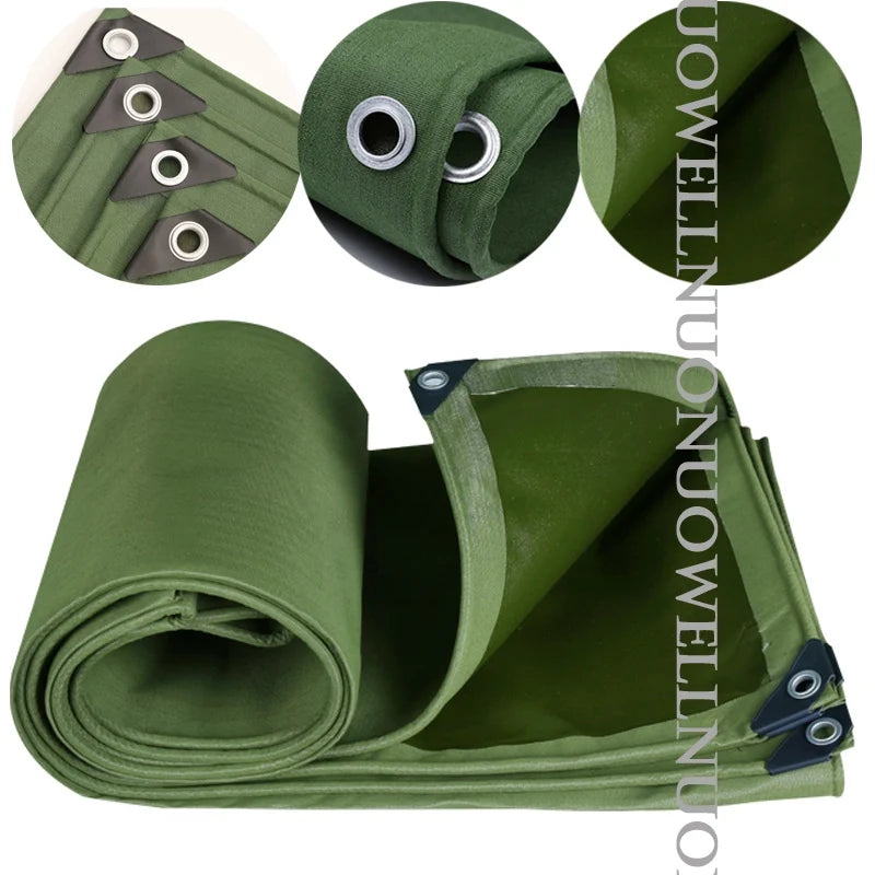 Thick 0.85mm Heavy Duty Organic Silicone Canvas Tarpaulin Outdoor Cargo Pile Waterproof Cover Boat Truck Canopy Rainproof Cloth