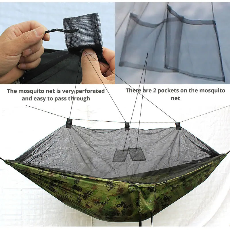 Lightweight Portable Camping Hammock and Tent Awning Rain Fly Tarp Waterproof Mosquito Net Hammock Canopy 210T Nylon Hammocks