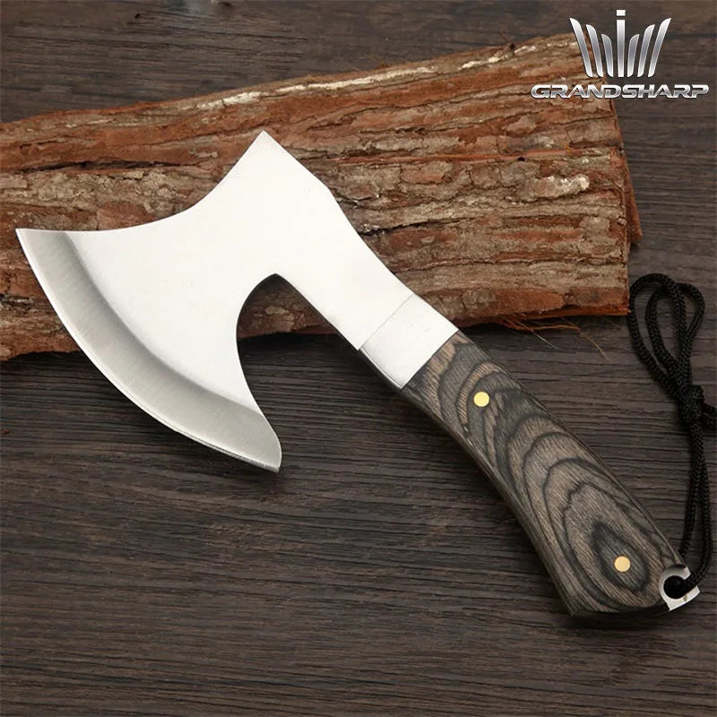 Survival Hunting Tomahawk Axes Hatchet Camping Hand Fire Stainless Steel Axe Boning Knife for Chopping Meat Bones GRANDSHARP