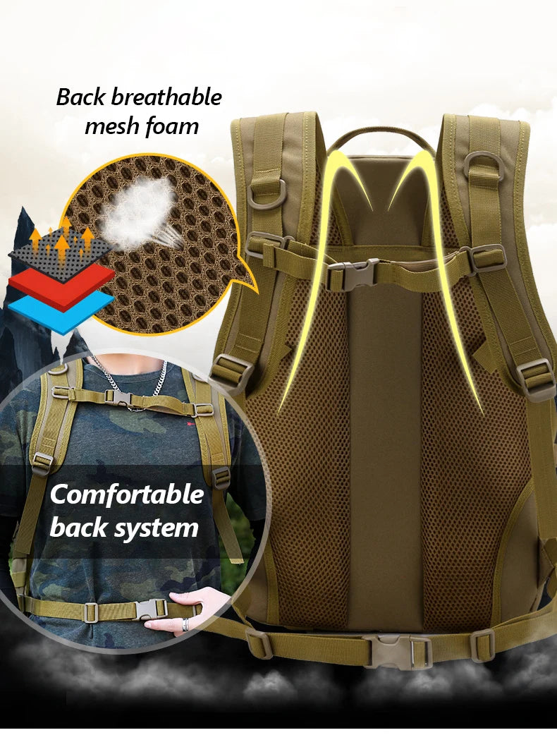 Large Capacity Climbing Backpack Camouflage Tactical Bag Outdoor Sport Hiking Travel Camping Bag Trip Camping Backpack X450A