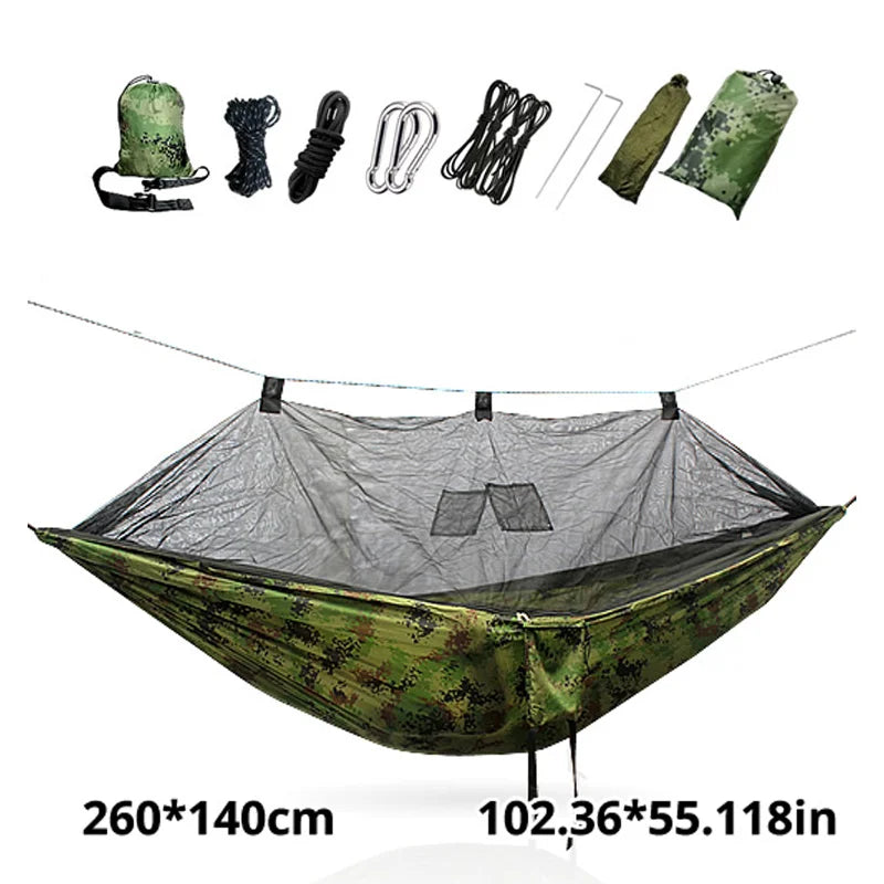 Lightweight Portable Camping Hammock and Tent Awning Rain Fly Tarp Waterproof Mosquito Net Hammock Canopy 210T Nylon Hammocks