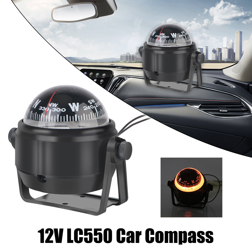 With Electronic LED Light Nautical Compass Waterproof 12V LC550 Navigation Positioning 360°rotating Boat Compass