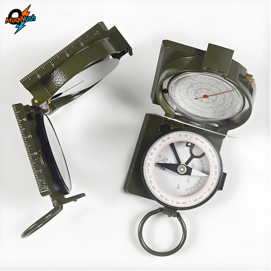 MuqiNush 1 Pc Flip Military Compass Green Waterproof Multifunctional Outdoor Lensatic Sighting Luminous Display  Hiking Camping