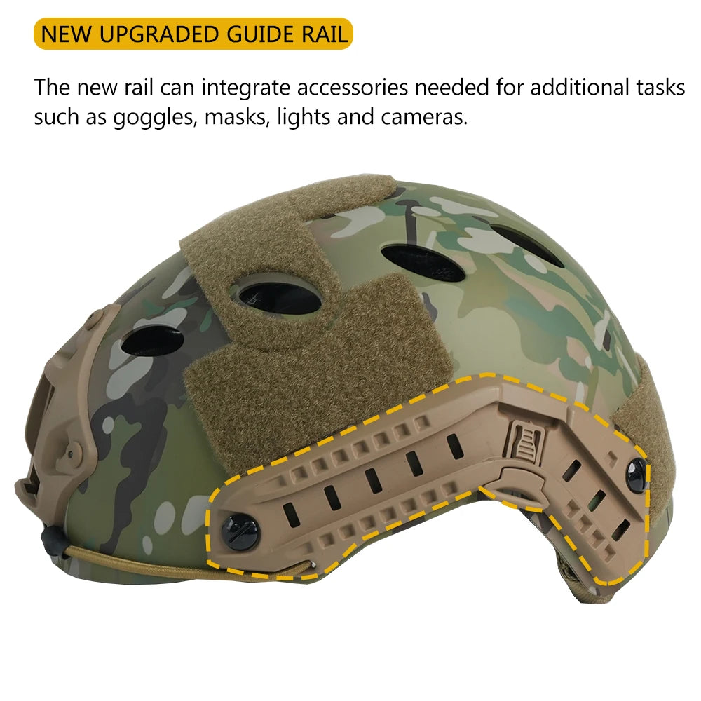 Military Helmet Kids Adults CS War Gaming Cosplay Outdoor Sports ABS Thickened Camouflage Army Helmet Head Protective Equipment
