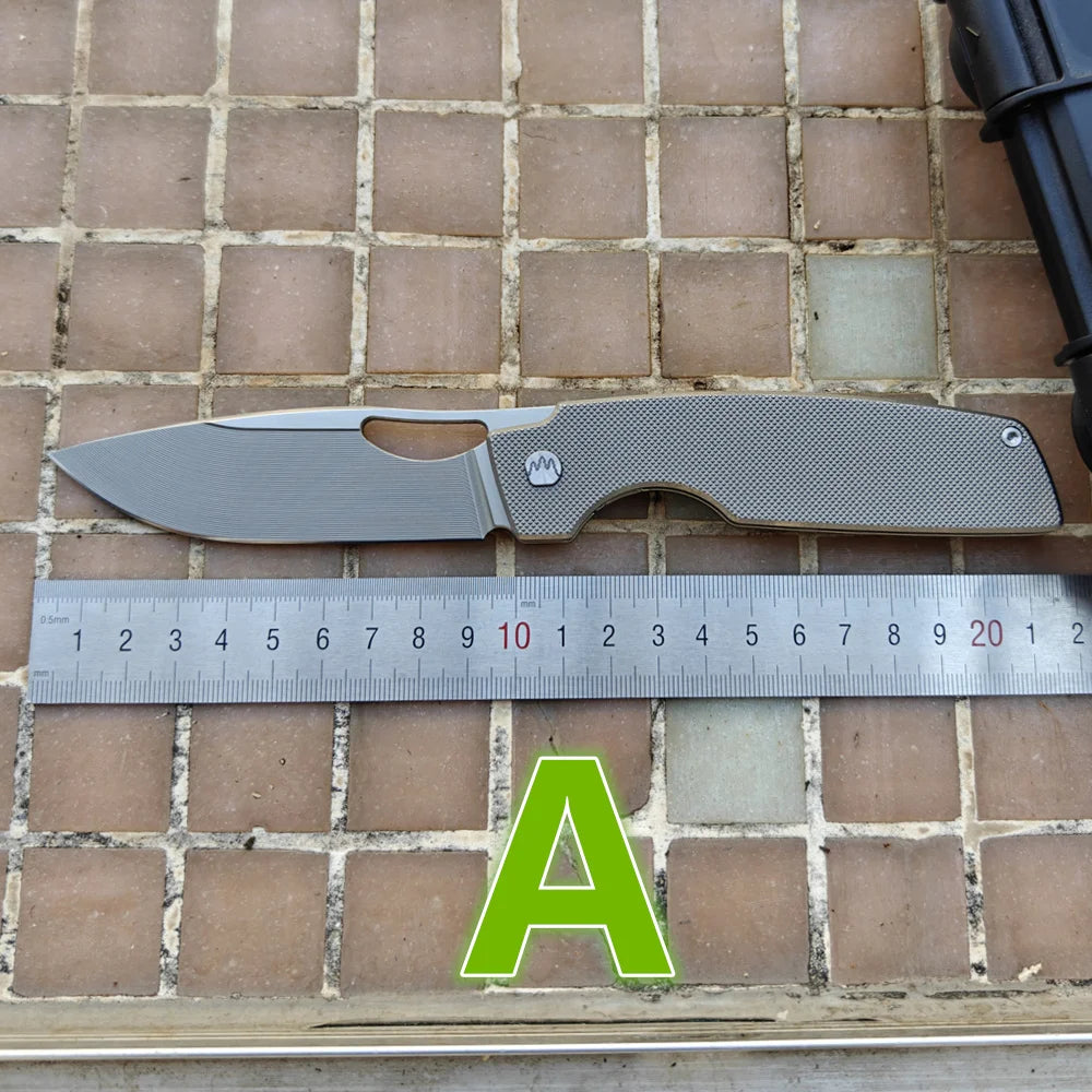 JUFULE New Cedar Step Milled Blade Folding Knife Titanium Handle Ceramic Bearings 154CM Pocket Hunting Outdoor EDC Camping Tool