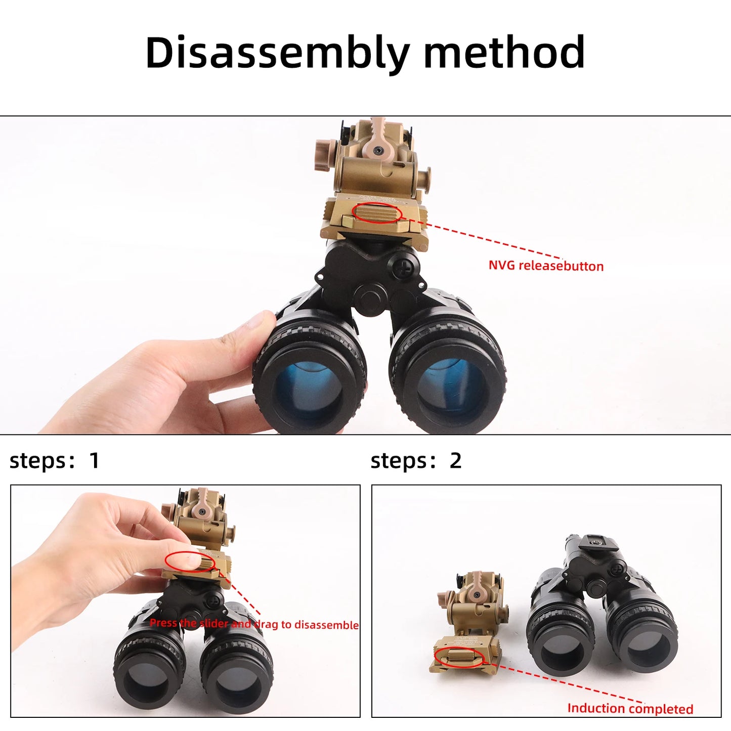 BOOIU Tactical Helmet Night Vision Mount for L4G24 PVS15/18 Metal Goggles Mount NVG Helmet Mount Helmet Combat Accessories