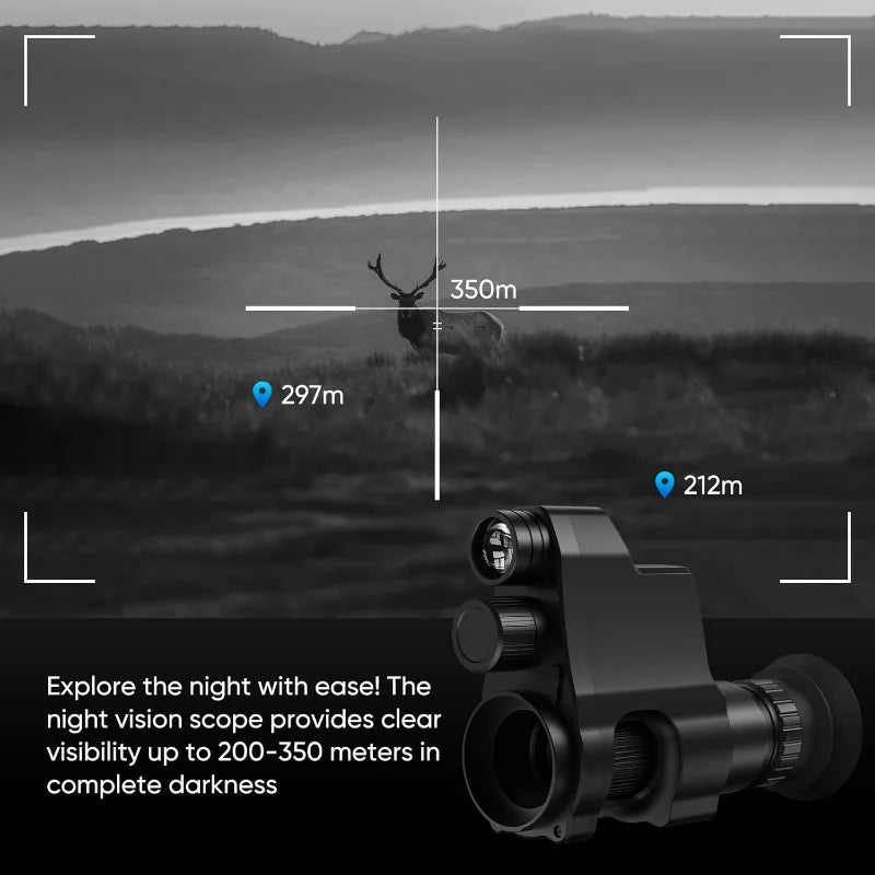 1920x1080 OLED Night Vision Scope for Hunting HD Photos Videos Clip on Night Vision Monocular Day Night Observation up to 300M