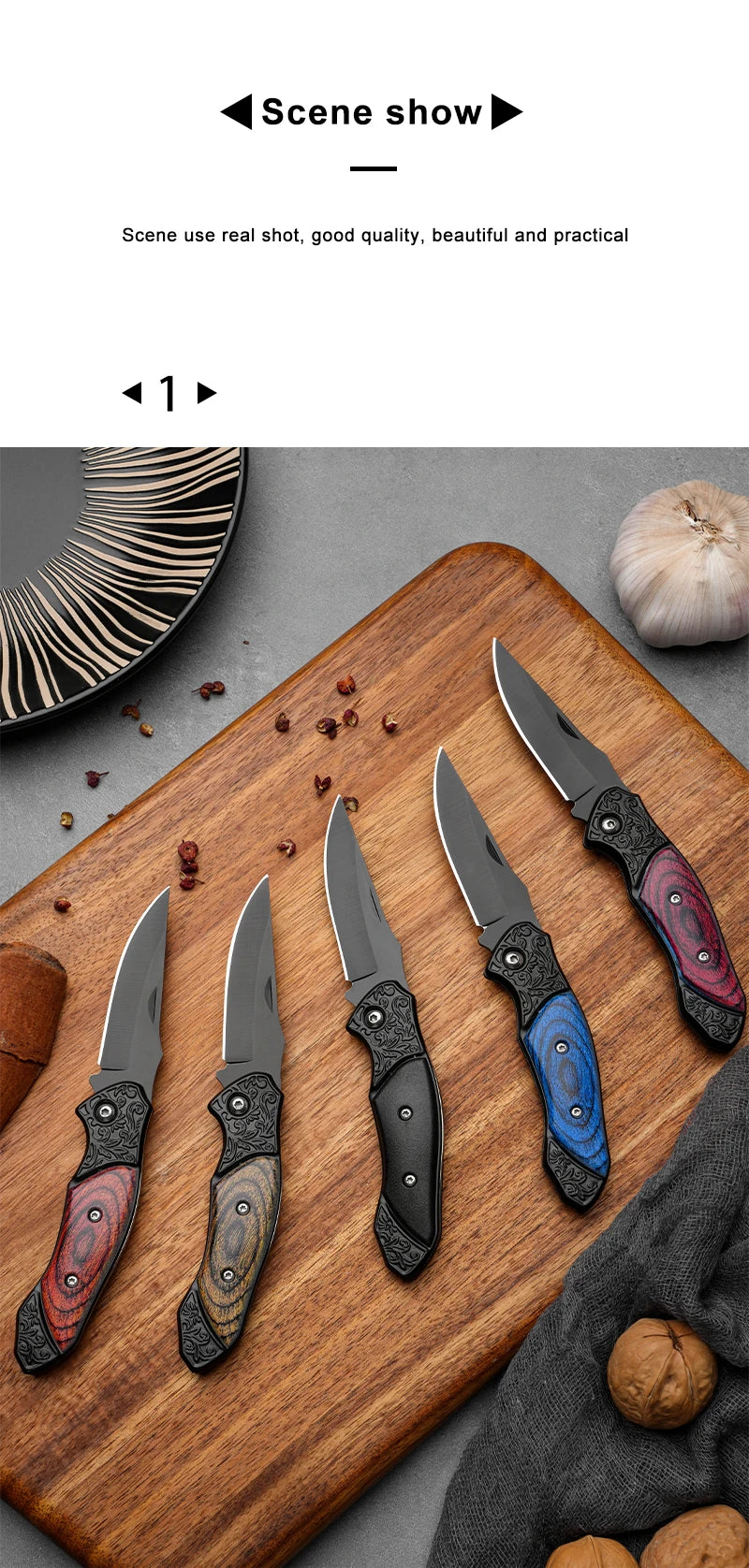 Portable Outdoor Folding Knife for Camping, Mini Household Stainless Steel Fruit Knife, Letter Opener Folding Knife