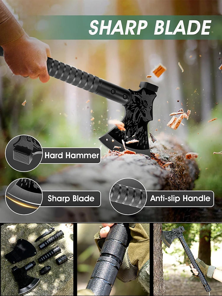 Foldable Tactical Axe Tomahawk Army Outdoor Hunting Camping Survival Machete Axes Portable Tomahawk Camping Hatchet Tool Kit