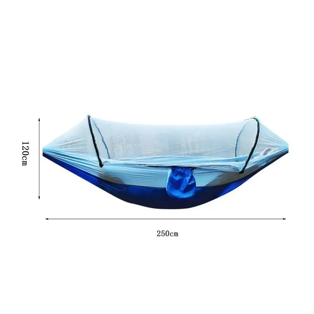 Camping Hammock Fully Automatic Quick Opening Mosquito Net Outdoor Camping Tent High Strength Parachute Fabric Hanging Bed Net
