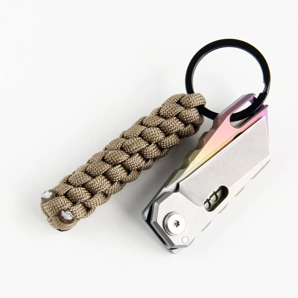 Paracord Keychain Outdoor Tactical Braided Rope Survival Tools Key Ring Nylon Knot Pendant Accessories For Camping Hiking