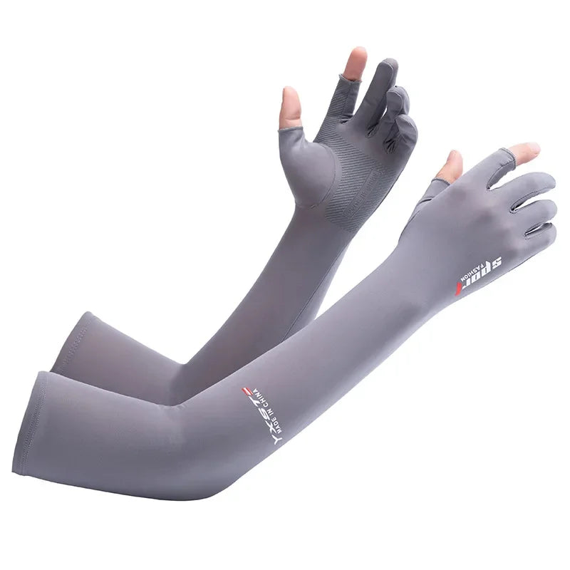 UV Solar Arm Sleeves Men Cycling Gloves Hand Long Sleeves Driving Arm Cover Summer Woman Cool Muff Sun Protection Motorcyclist
