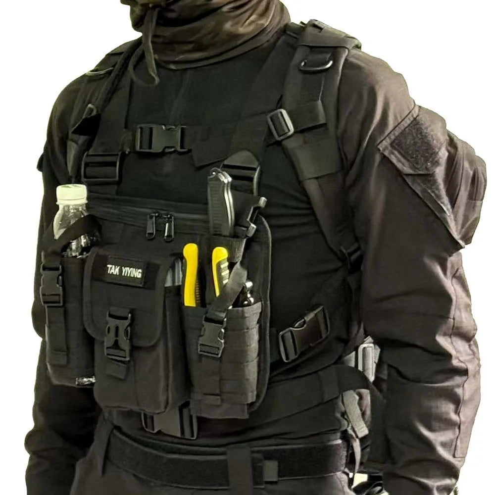 Tactical Running Vest Pack, Multi-Functional Shoulder Bag, Photographer Equipment Storage Chest Bag, Outdoor Sports Gear