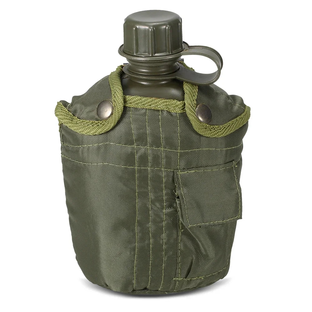 Outdoor Camouflage Military Canteen Bottle Backpacking Survival Water Kettle Camping Hiking Bottle 1L Large-capacity Kettle