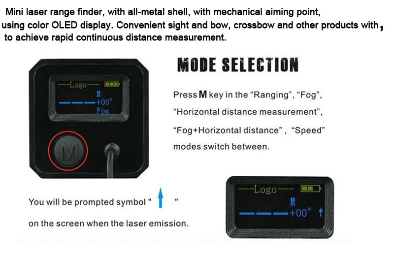 LE-032 Range Finder 1200M IP65 Waterproof Outdoor Realtime Tactical Mini Laser Rangefinder Hunting Scope Mountable For Aim Sight