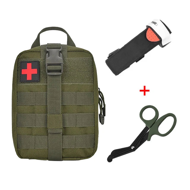 First Aid Kit Tourniquet Molle Survival Set Pouch Nursing Holder Scissors Bag Outdoor Equipment spinning