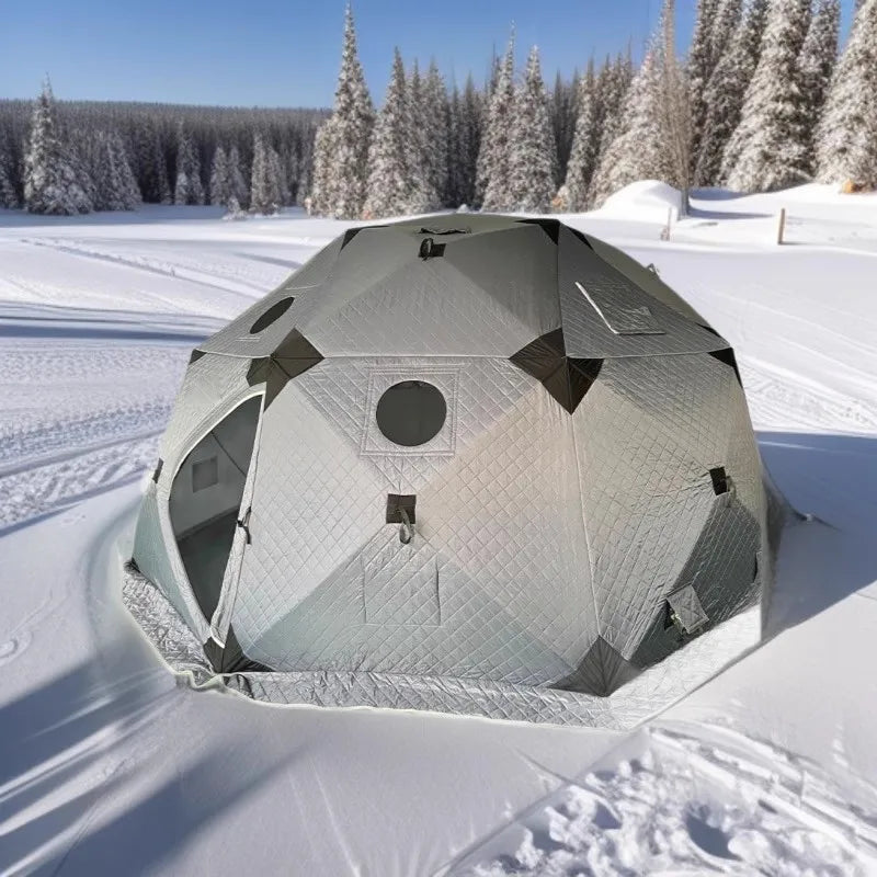 10 Person 4m 8 Side ThickNESS Insulation Winter Fishing Tent Outdoor Camping Party WindProof Sauna Carp Cube Shelter Ice Shelter
