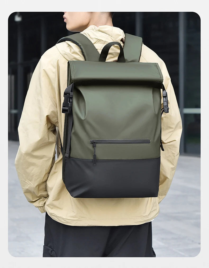 Hiking Rolled Top Backpack Travel Duffel Bag Outdoor Climbing Camping Sport Fitness Rucksack Casual Weekend Luggage Schoolbag