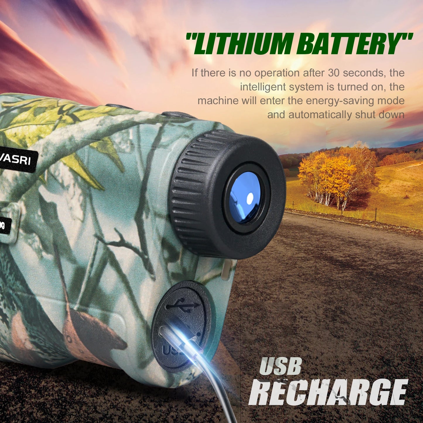 REVASRI Laser Rangefinder 1000M Hunting Range Finder with Rechargeable Battery Outdoor Target Acquisition Technology Monoculars