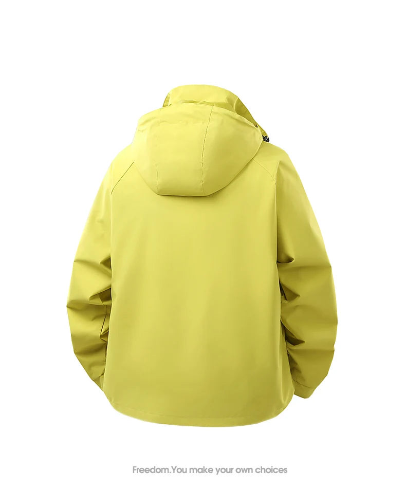 Unisex Hiking Jacket Men Outdoor Waterproof Climbing Fishing Hooded Jacket Autumn Spring Women Windproof Detachable Camping Coat