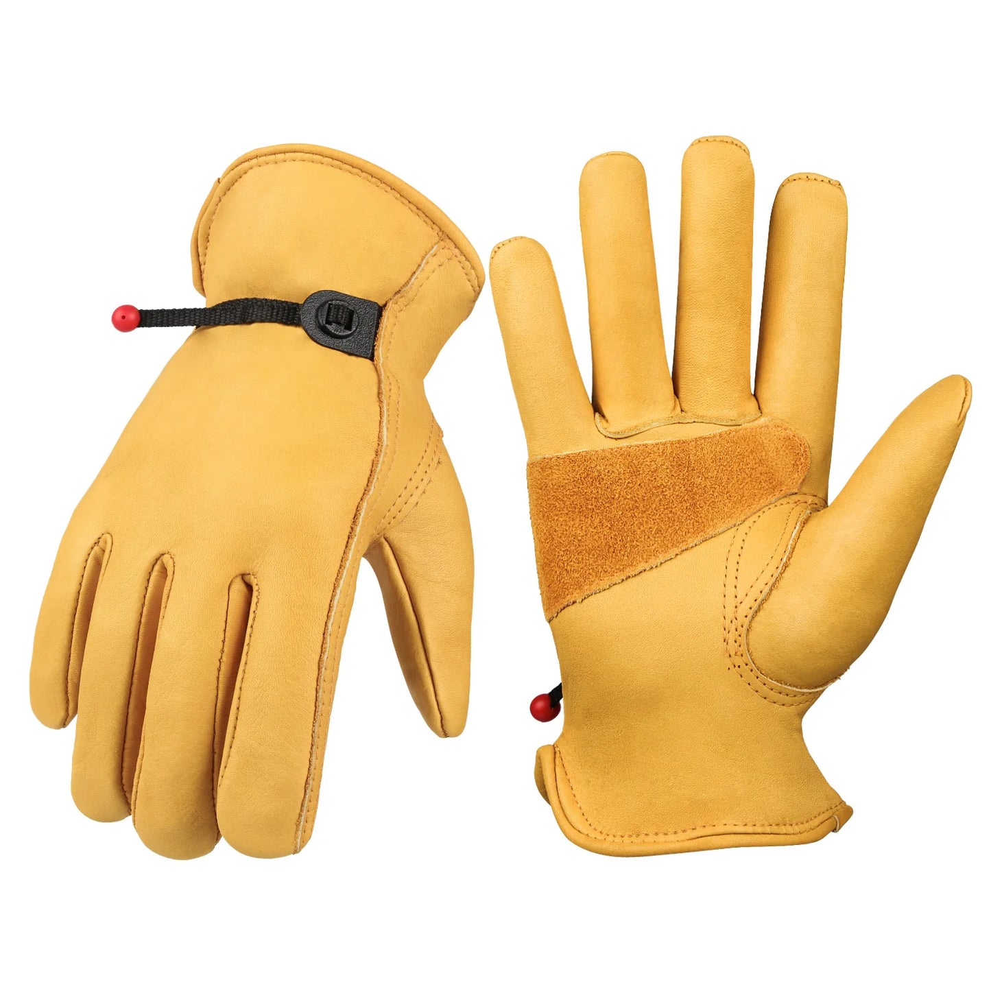 1 Pair Cowhide Work Heavy Duty Safety Protective Driver Working Welding Stretchable Mechanic Glove Leather Work Gloves For Men