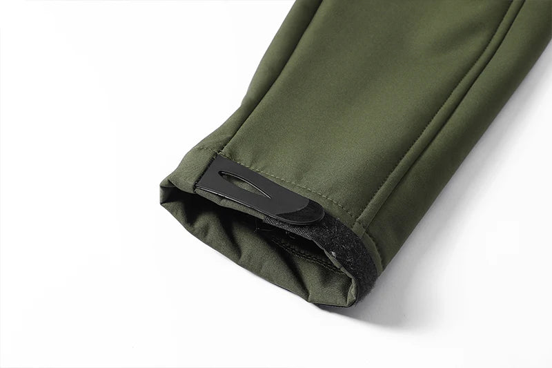 Waterproof Jacket Men Outdoor Softshell Hiking Jacket Hunting Coat Multi-Pockets Military Hooded Fleece Lined Rain Resistent