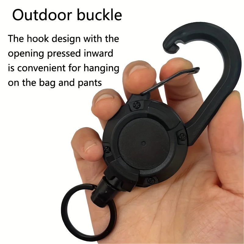 2/4/8pcs Outdoor Retractable Keychain Heavy Duty Carabiner Badge Holder Retractable ID Badge Clip Reel Key Chain for Fishing
