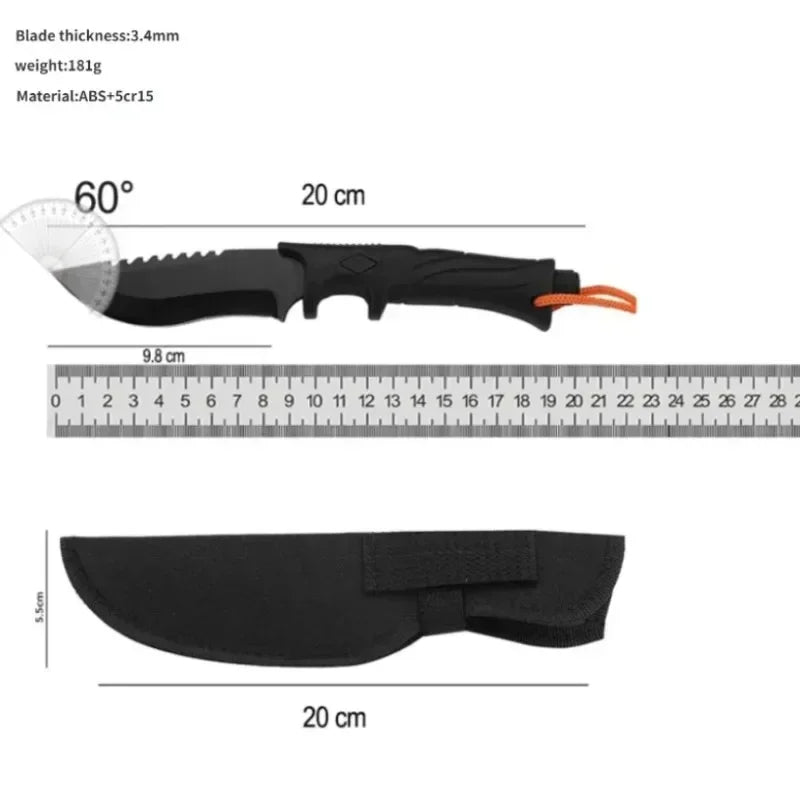 NEW Outdoor Camping Tactical Straight Knife, Portable Outdoor Tool Knife, EDC Gear, High Hardness Self-Defense Survival Knife