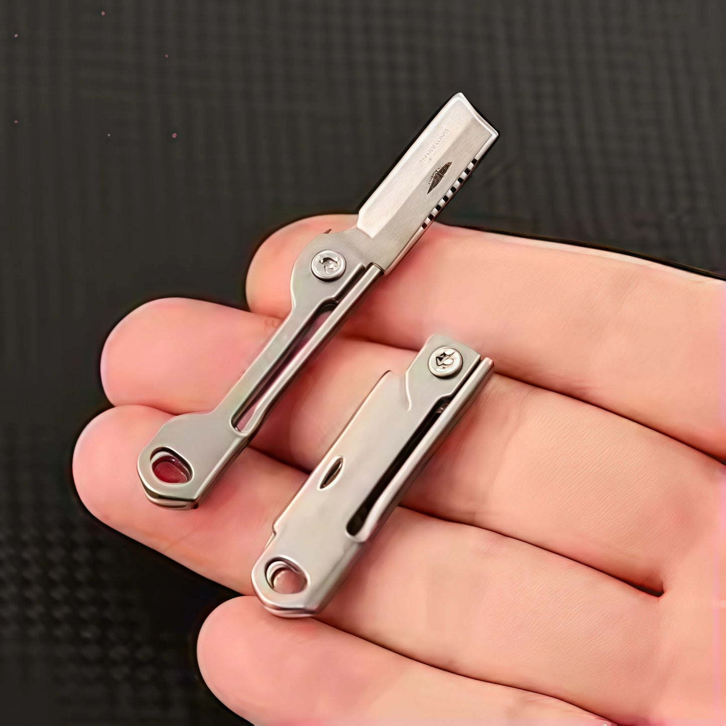 1Pc Stainless Steel Mini Folding Knife - Multi-Function Pocket Tool Keychain for Outdoor Camping & EDC