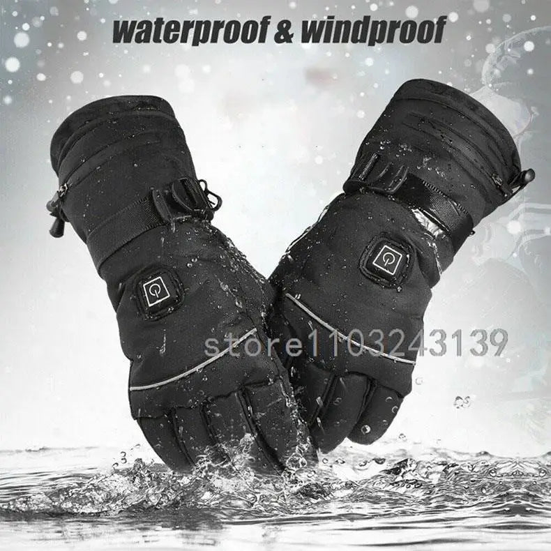 Winter Heated Gloves With Battery Box Heating Hand Warmer Thermal Gloves Waterproof Snowboard Cycling Motorcycle Bicycle Ski